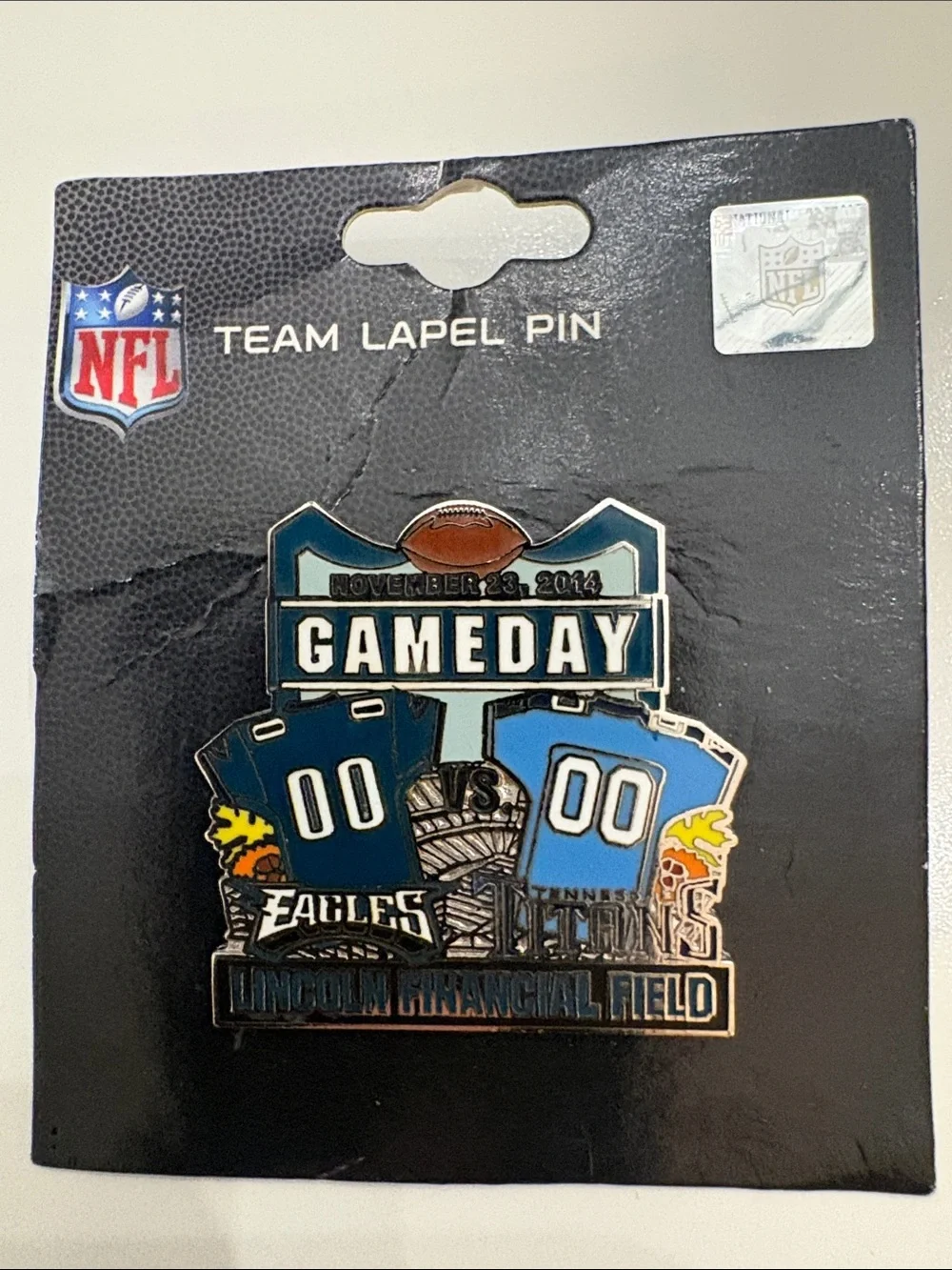 NFL Gameday Team Lapel Pin - Eagles vs. Titans - Teal, Navy, Light Blue